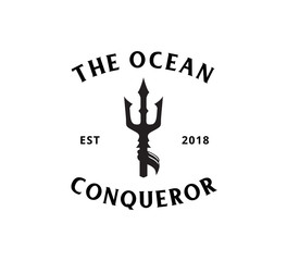 trident ocean king master vector icon logo design