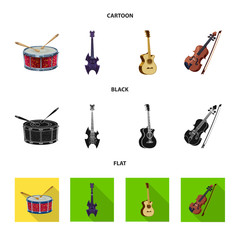 Vector illustration of music and tune icon. Collection of music and tool vector icon for stock.