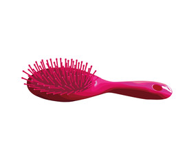 Hairbrush isolated on white background. Pink hairbrush. Vector illustration.