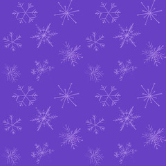 Fototapeta na wymiar hand drawn seamless pattern of glittering snowflakes
