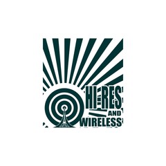 Fototapeta premium Wi Fi Network Symbol . Mobile gadgets technology relative vector image. Hi res and wireless text on sun rays background