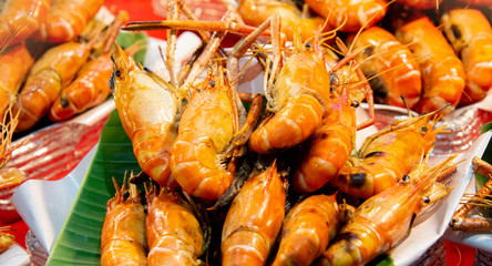 Grilled shrimp, Grilled giant river prawn