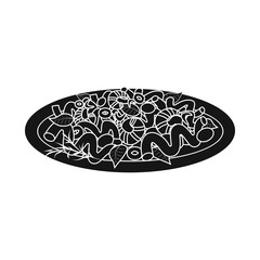 Isolated object of pasta and carbohydrate icon. Set of pasta and macaroni stock vector illustration.