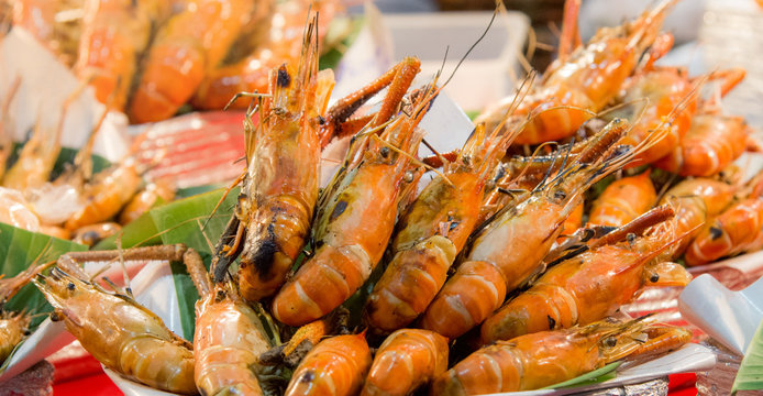 Grilled shrimp, Grilled giant river prawn