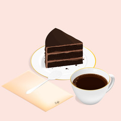 cake and coffee,cafe cake chocolate vector