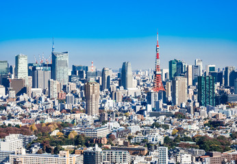 Obraz premium 東京 青空と都市風景