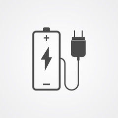 Charging battery vector icon sign symbol