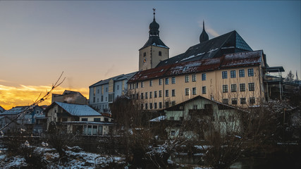Obraz premium Beautiful sunset view at Regen-Bavaria-Germany