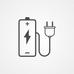 Charging battery vector icon sign symbol