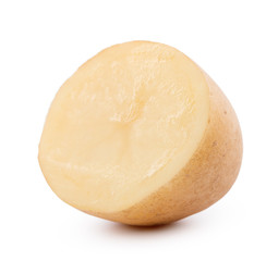 raw yellow potato isolated on white background