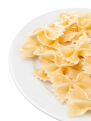 fresh pasta Farfalle isolated on white background