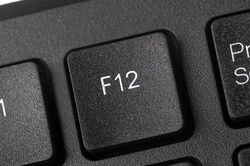 Black laptop keyboard close up