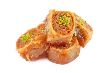 Turkish Ramadan Dessert Baklava isolated on white