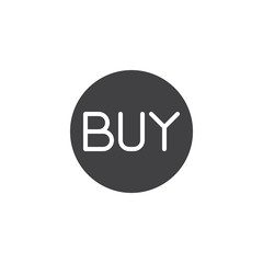 Buy button vector icon. filled flat sign for mobile concept and web design. buy circle label simple solid icon. Symbol, logo illustration. Pixel perfect vector graphics
