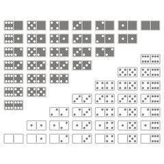 Set of monochrome icons with Dominoes for your design