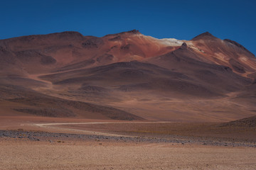 Arid desert landscape with mountain peaks