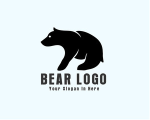 simple Sitting bear logo design inspiration