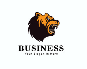 head roaring bear logo design inspiration