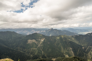 view from Poludnica hill in Nizke Tatry mountains in Slovakia