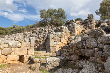 Fototapeta na wymiar Ruins of the ancient Greek city of Lato,2500 years old near Kritsa, Crete.