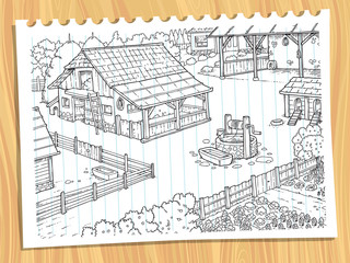 farm sketch