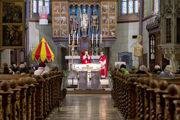 Mass in the Catholic church, Bardejov - Slovakia