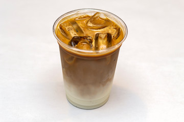 Unbranded coffee based ice drink iced cappuccino isolated on white background