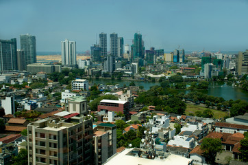 Naklejka premium Top view landscape city of Colombo of Sri Lanka