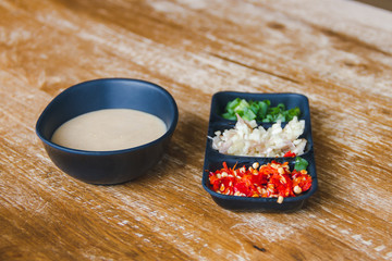 Suki sauce made from sesame and seasoning