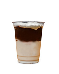 Unbranded ice coffee drink with chocholate isolated on white background