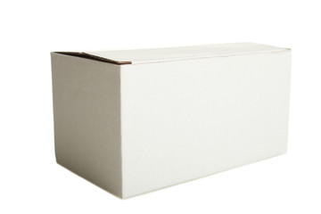 White closed cardboard box