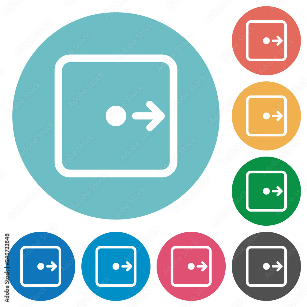 Poster move object right flat round icons