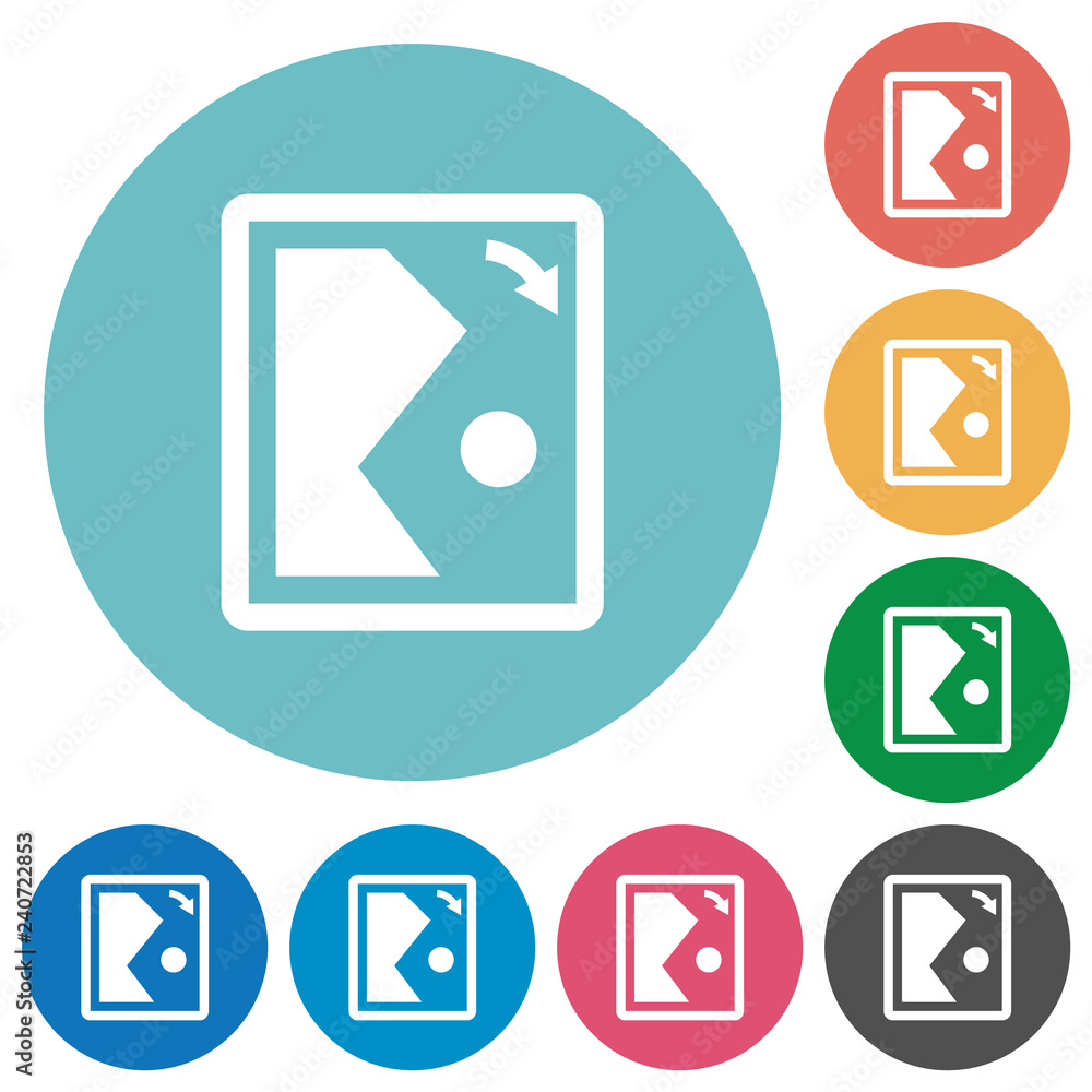 Poster rotate image right flat round icons