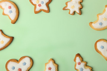 Christmas cookies with white glaze
