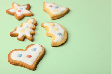 Christmas cookies with white glaze