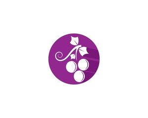 Grape logo template vector icon illustration