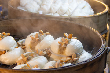 Steam Buns.in a steamer