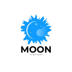 Fototapeta premium Moon logo blue