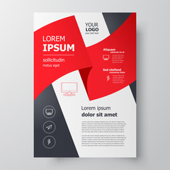 Flyer brochure design, business flyer size A4 template, creative leaflet red color