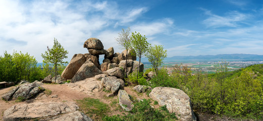 The Door of the Goddess - an ancient Thracian stone sanctuary near Kazanlak in Bulgaria - megalith,...