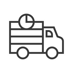 Shipping truck vector, Online shopping line style icon editable outline
