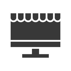 Online store vector, Online shopping solid style icon