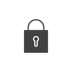 Padlock lock vector icon. filled flat sign for mobile concept and web design. Locked padlock simple solid icon. Security, protect symbol, logo illustration. Pixel perfect vector graphics
