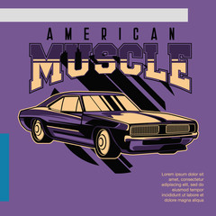 Retro style muscle car - Vector