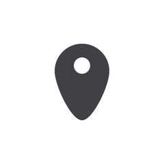 Location pin vector icon. filled flat sign for mobile concept and web design. Map marker simple solid icon. Gps navigation symbol, logo illustration. Pixel perfect vector graphics