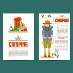 Set of camping cards