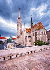 Fototapeta na wymiar View on Mathias Church in the castle, Hungary in Budapest