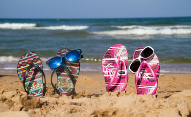 flip flops on the beach