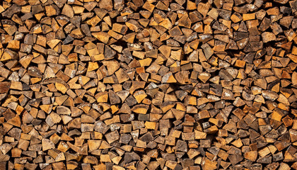 Chopped firewood logs ready for winter