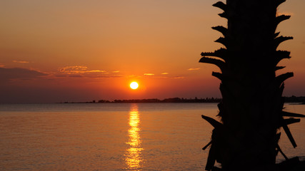 Lever de soleil sur l'ile de Kos en grece